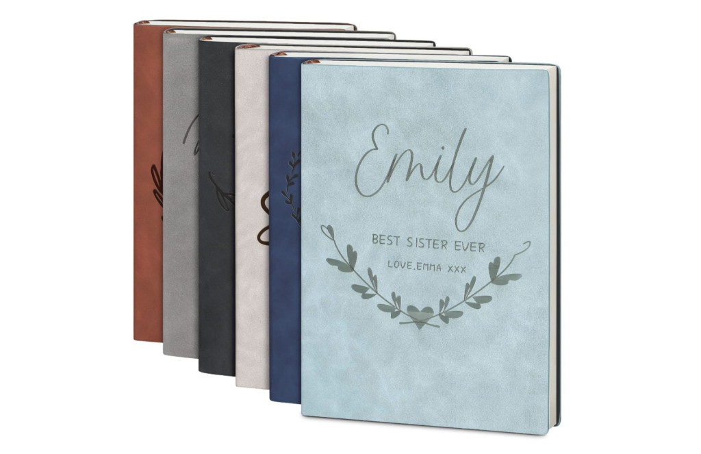 Personalized faux leather journals, Gemini gifts for her